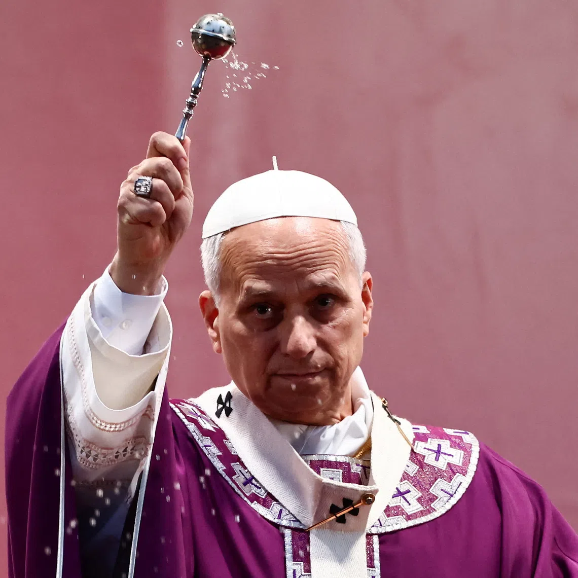Pope Leo XIV leads a Mass on the day Christians worldwide commemorate their dead at Verano cemetery in Rome, Italy, November 2, 2025. REUTERS/Vincenzo Livieri