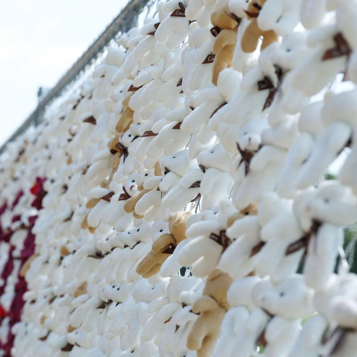 Each of the 20,000 stuffed teddy bears installed represent a Ukrainian child abducted by Russia since the start of the full-scale invasion.