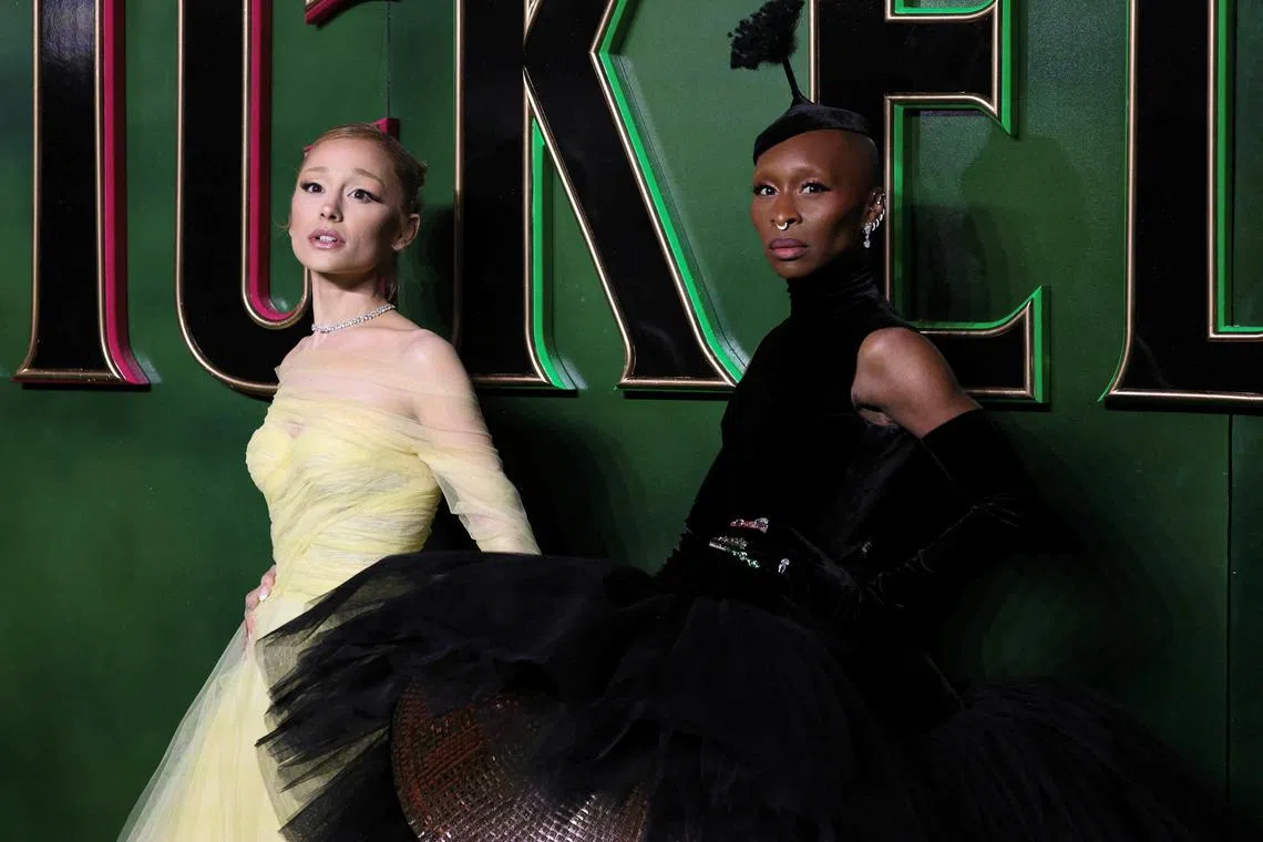 Wicked stars Aiana Grande (left) and Cynthia Erivo also earned individual acting nods at the SAG Awards nominations.