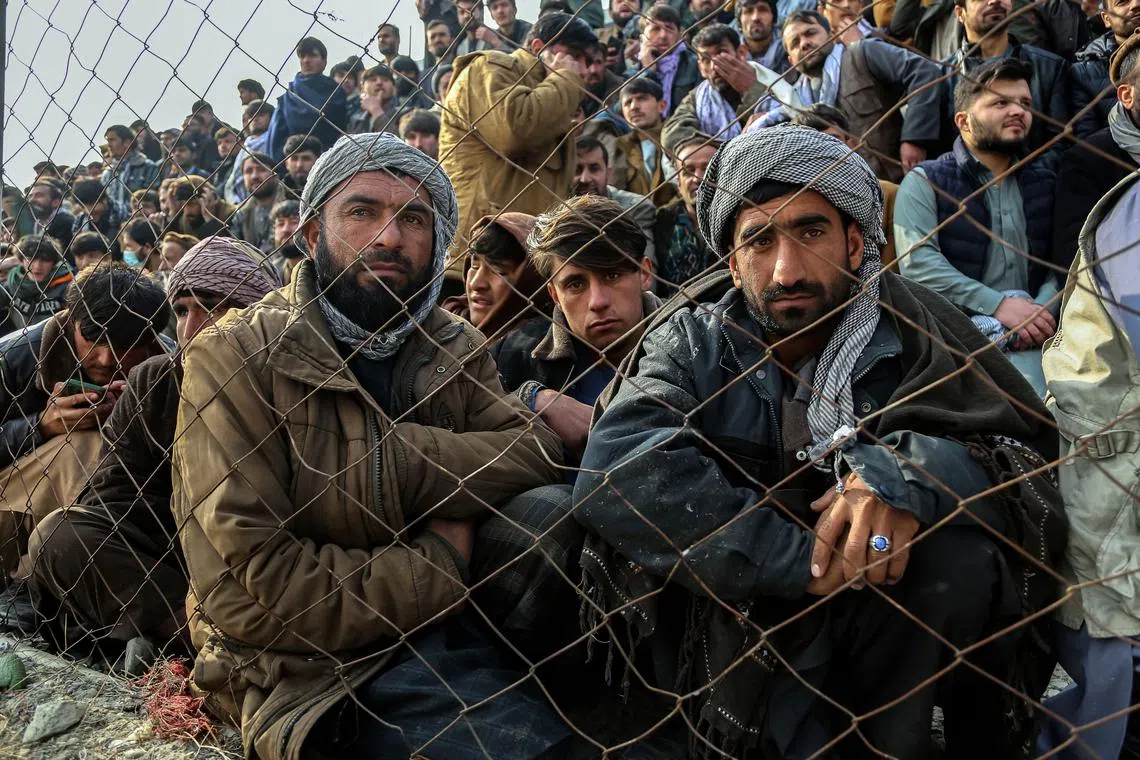 Spectators watching the Buzkashi game between Sar-e-Pol and Badakshan provincial teams at the opening of the sixth season of the Afghan Buzkashi Premier League in Kabul, Afghanistan, Dec 11, 2024. 
