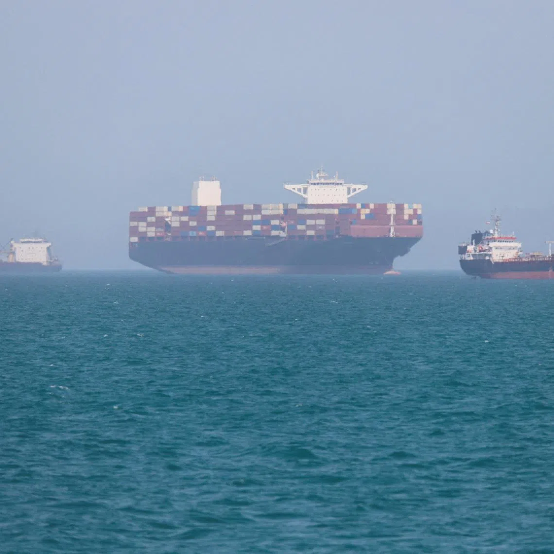 Vessels in the Strait of Hormuz near Bandar Abbas, Iran, May 4, 2026. Amirhosein Khorgooi/ISNA/WANA (West Asia News Agency) via REUTERS