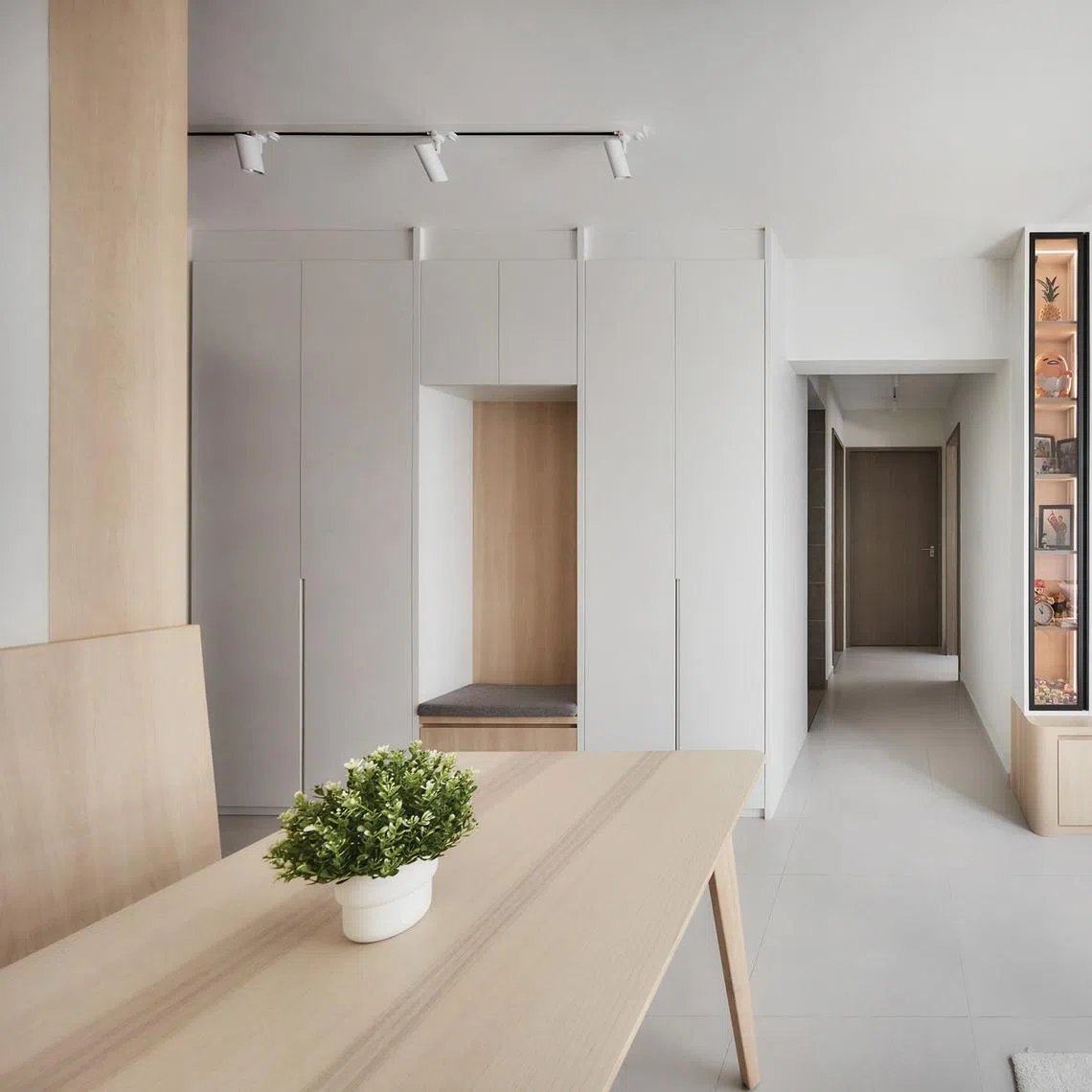 This compact, low-maintenance three-room HDB flat is home to a mother and son.