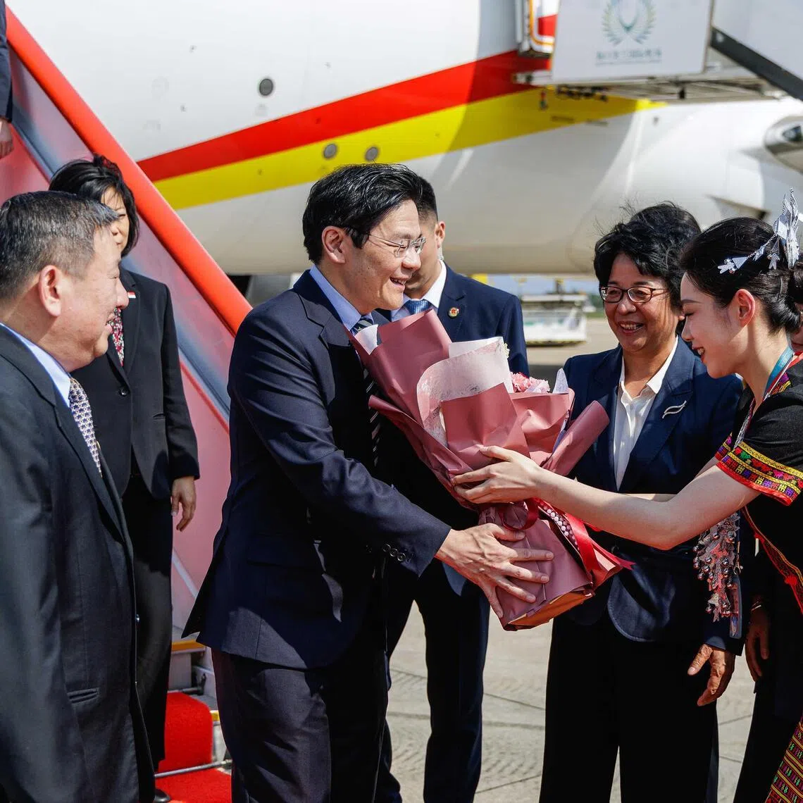 Prime Minister Lawrence Wong arrives in Hainan on March 25, 2026 for the Boao Forum for Asia conference from March 25-26.