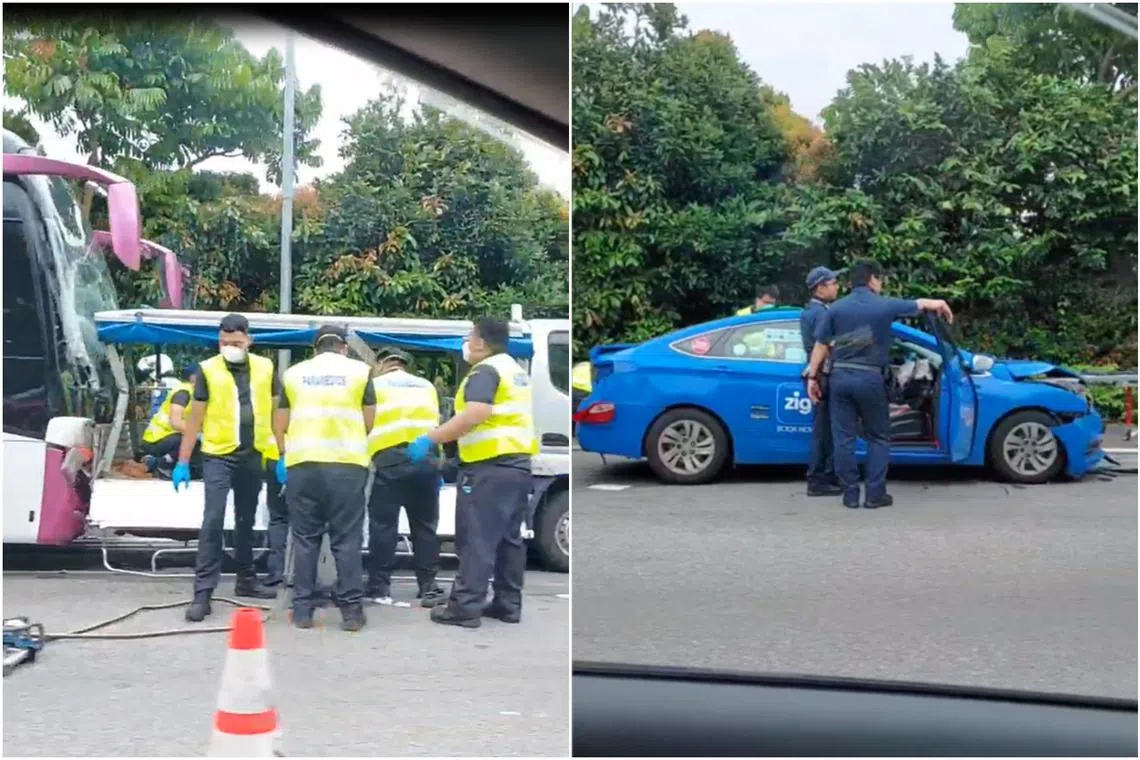 Eight people were taken to hospital after a four-vehicle collision along the Central Expressway (CTE) on Tuesday morning.