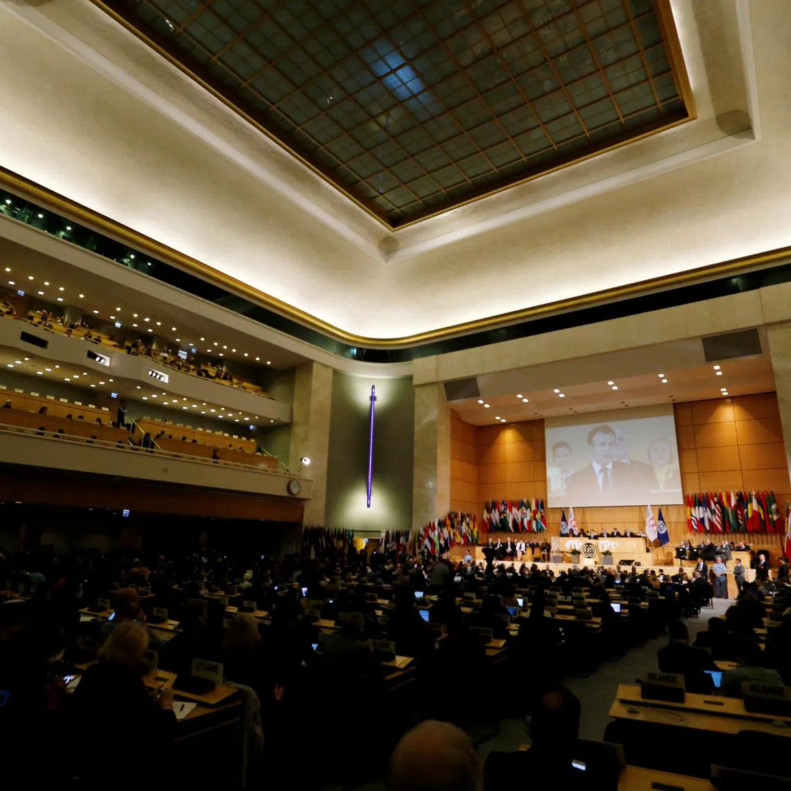 FILE PHOTO: The International Labour Organization's annual labour conference in Geneva, Switzerland, June 11, 2019.  REUTERS/Denis Balibouse/File Photo