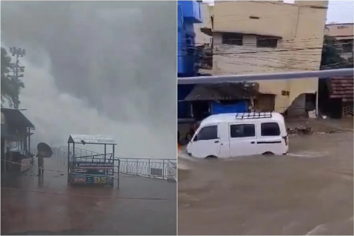 Hundreds are stranded in the state of Tamil Nadu as water submerged roads.