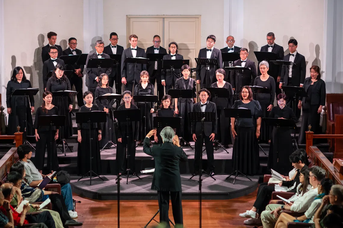 The Philharmonic Chamber Choir showcased composer Arvo Part's acappella pieces in a concert on Apr 26 under the baton of Lim Yau. 