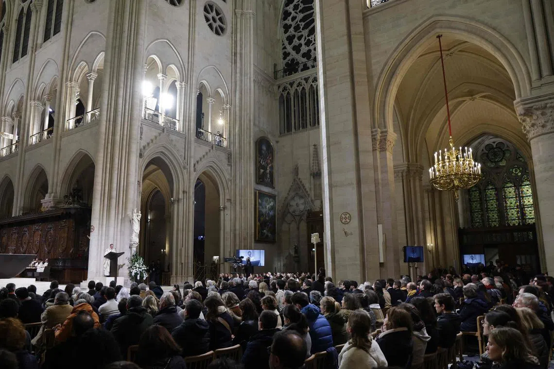 The inaugural mass on Dec 8 morning was led by Paris archbishop Laurent Ulrich with 150 bishops and more than 100 priests in attendance.