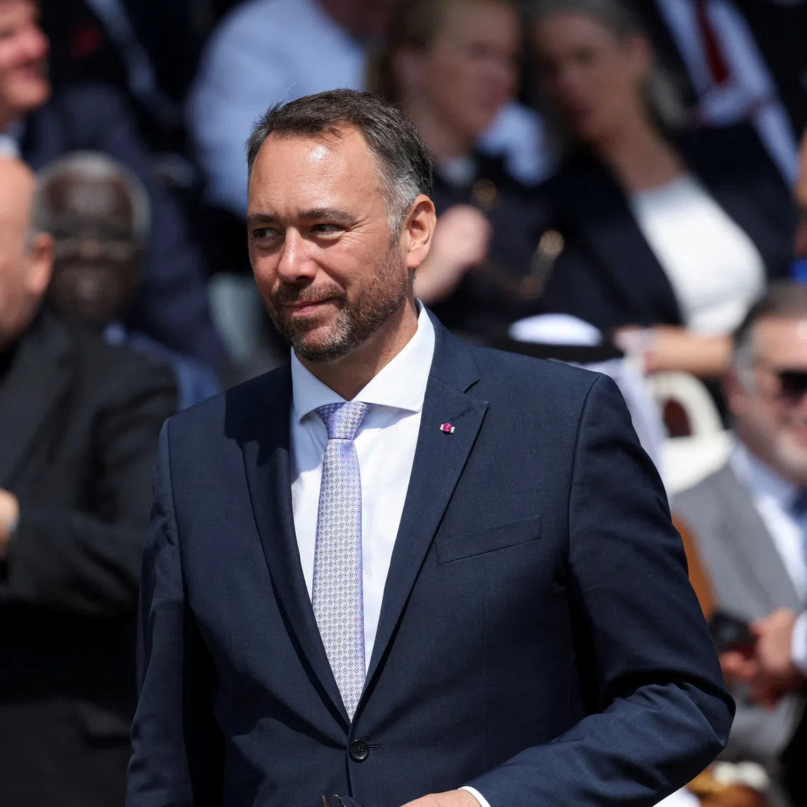 FILE PHOTO: Belgium's Foreign Affairs Minister Maxime Prevot arrives to watch the military parade during the Belgian National Day celebrations in Brussels, Belgium, July 21, 2026. REUTERS/Omar Havana/File Photo