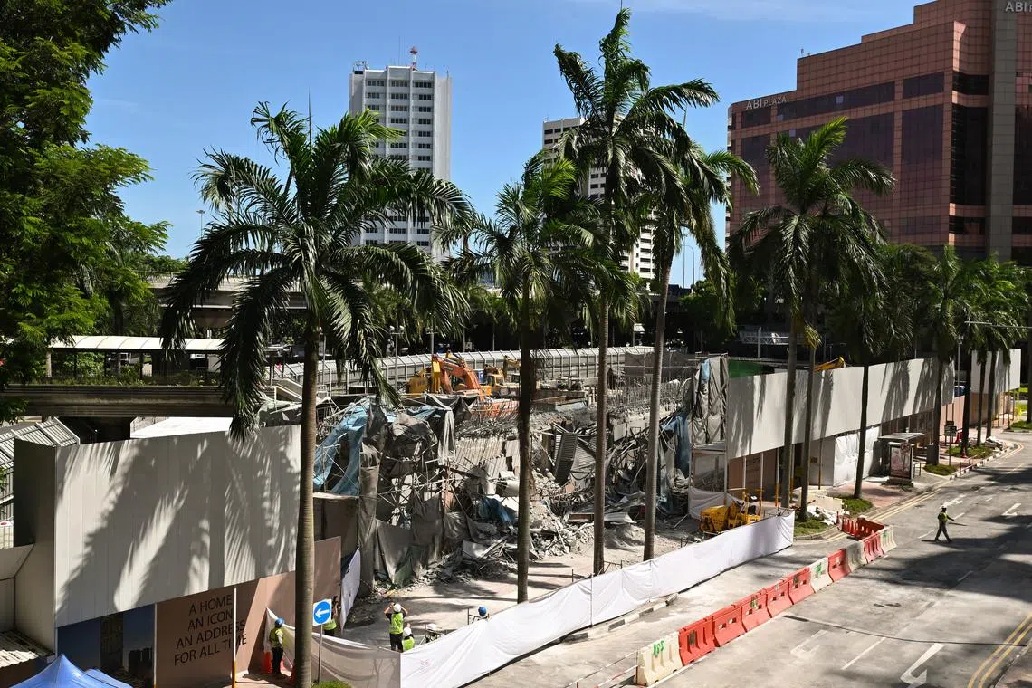 The worker was found dead under the rubble after part of the Fuji Xerox Towers building in Tanjong Pagar collapsed on June 16.