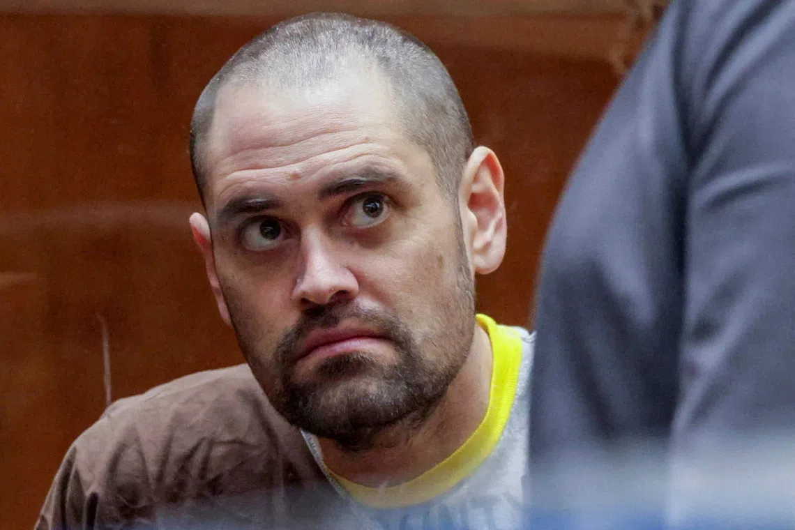 FILE PHOTO: Nick Reiner appears with Deputy Public Defender Kimberly Greene (not pictured) during his arraignment in Los Angeles County Superior Court in Los Angeles, California, U.S., 23 February 2026. Reiner is facing two counts of first‑degree murder for the killing of his parents, Rob Reiner and Michele Singer Reiner, in their Los Angeles home in December 2025. CHRIS TORRES/Pool via REUTERS/File Photo
