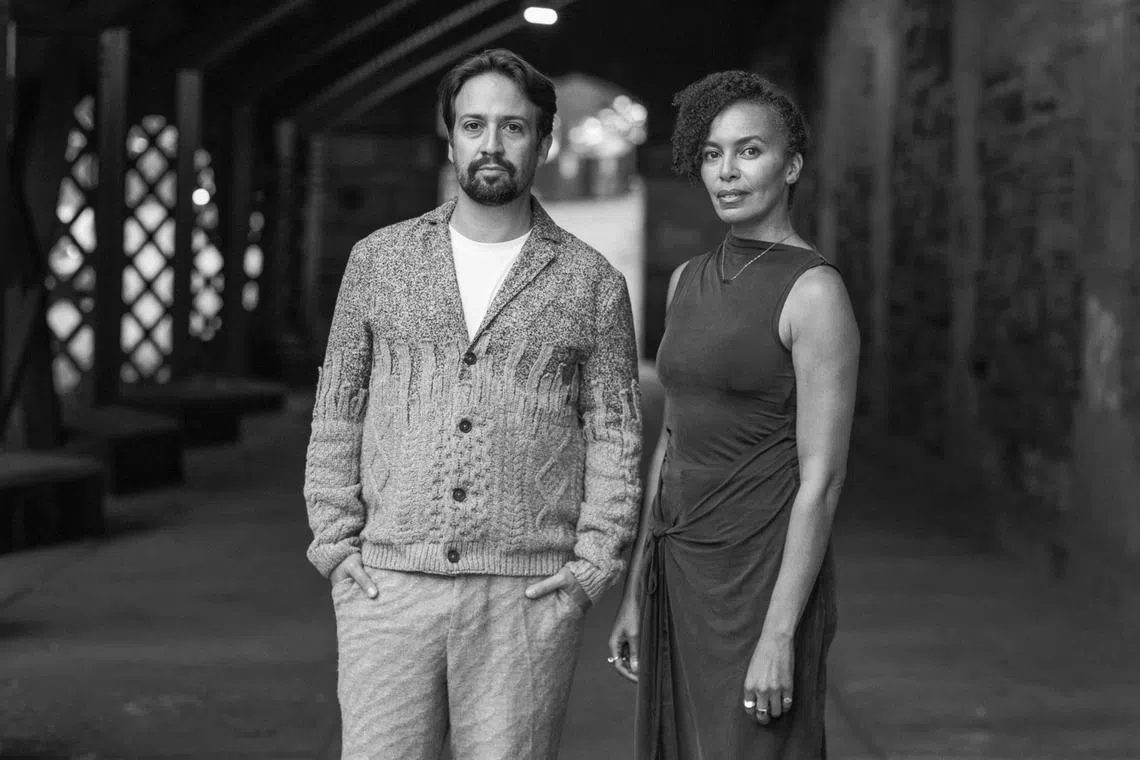 Lin-Manuel Miranda (left) and Eisa Davis co-wrote the book, music and lyrics for the musical Warriors.
