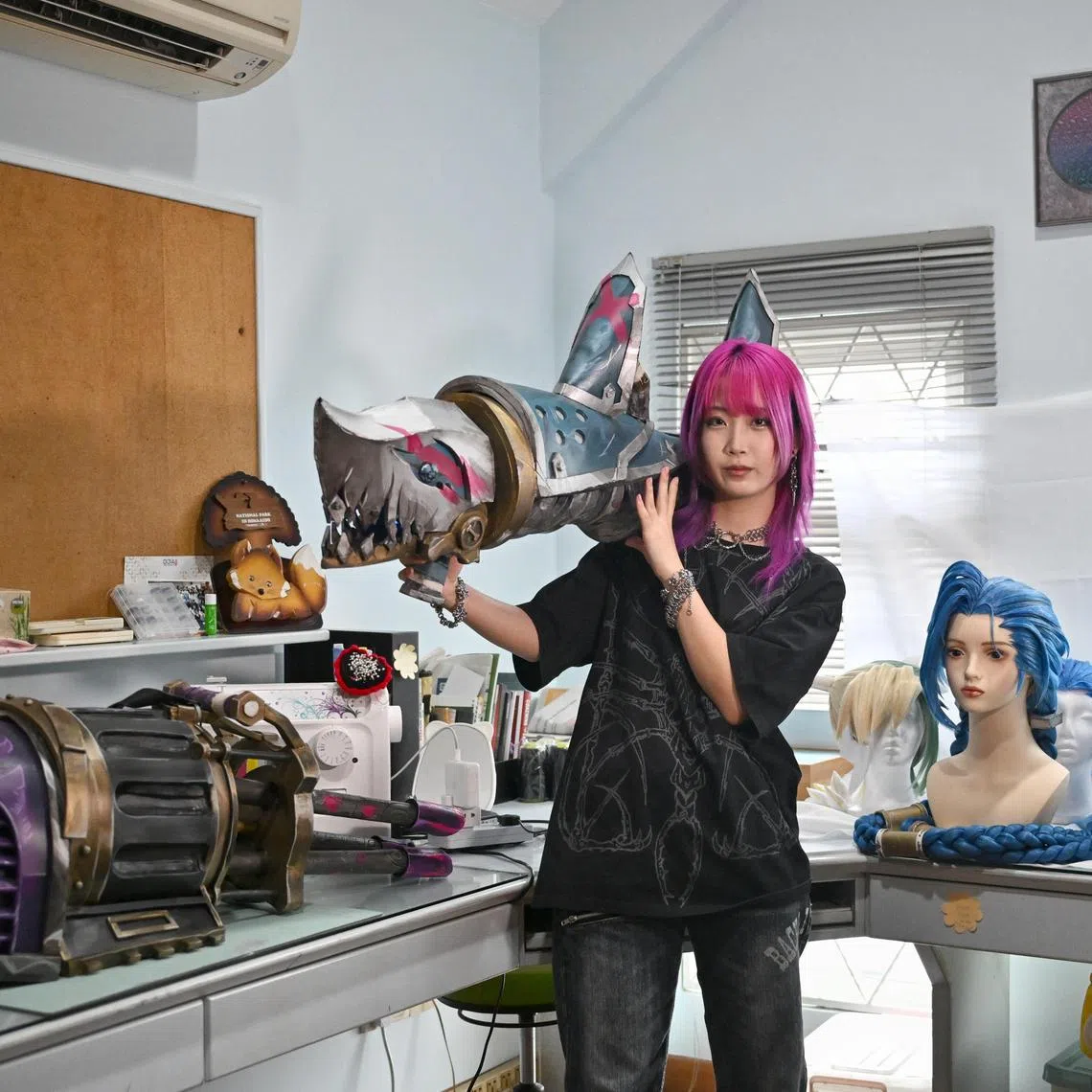 Elise Lim, 19, Fashion Design Student at Temasek Poly, at her home studio on Apr 7, 2025.