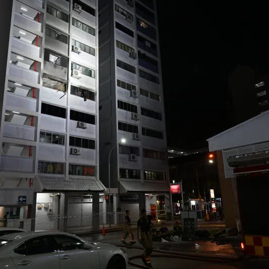 The aftermath of a fire at Block 684 Race Course Road on Aug 3 which later resulted in the death of an 88-year-old man.