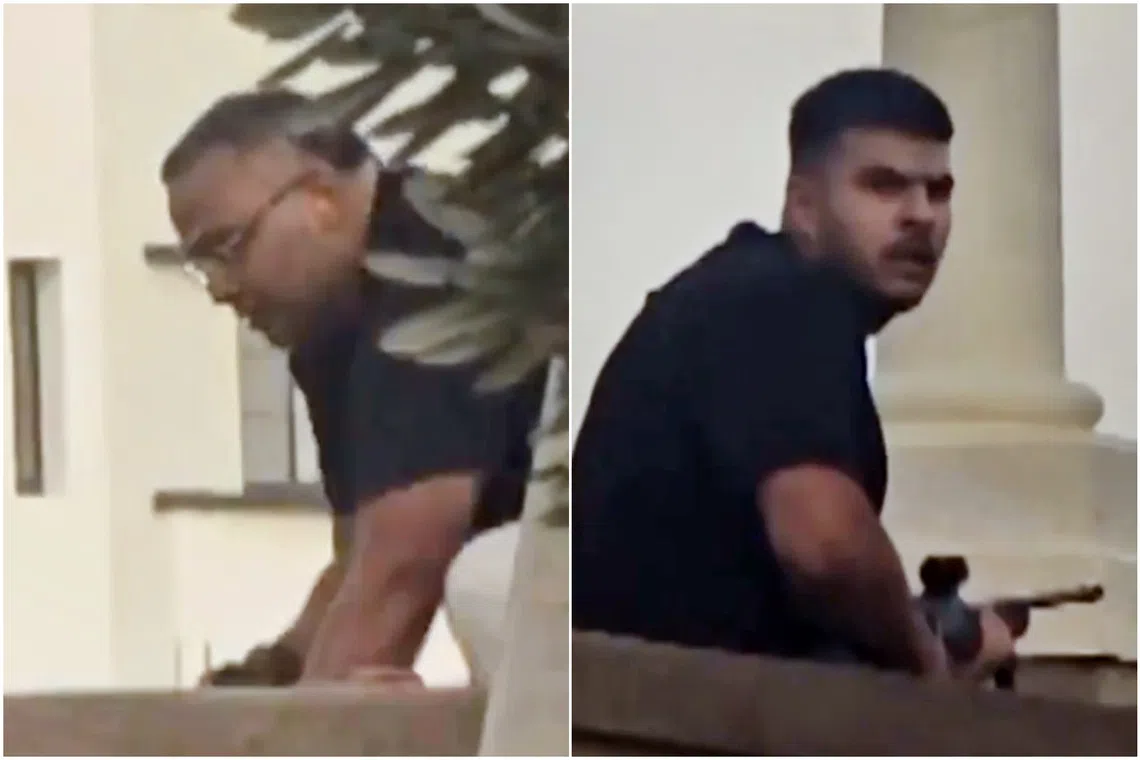 Sajid Akram (foreground) and his son Naveed opened fire on people at a Jewish festival at Sydney's Bondi Beach on Dec 14.