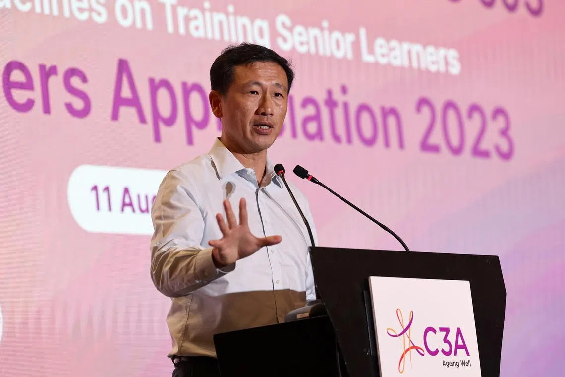 Health Minister Ong Ye Kung at the launch of the SS 693 framework on Aug 11, 2023.