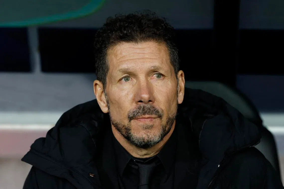 Soccer Football - UEFA Champions League - Play Off - First Leg - Club Brugge v Atletico Madrid - Jan Breydel Stadium, Bruges, Belgium - February 18, 2026 Atletico Madrid coach Diego Simeone before the match REUTERS/Maurice Van Steen