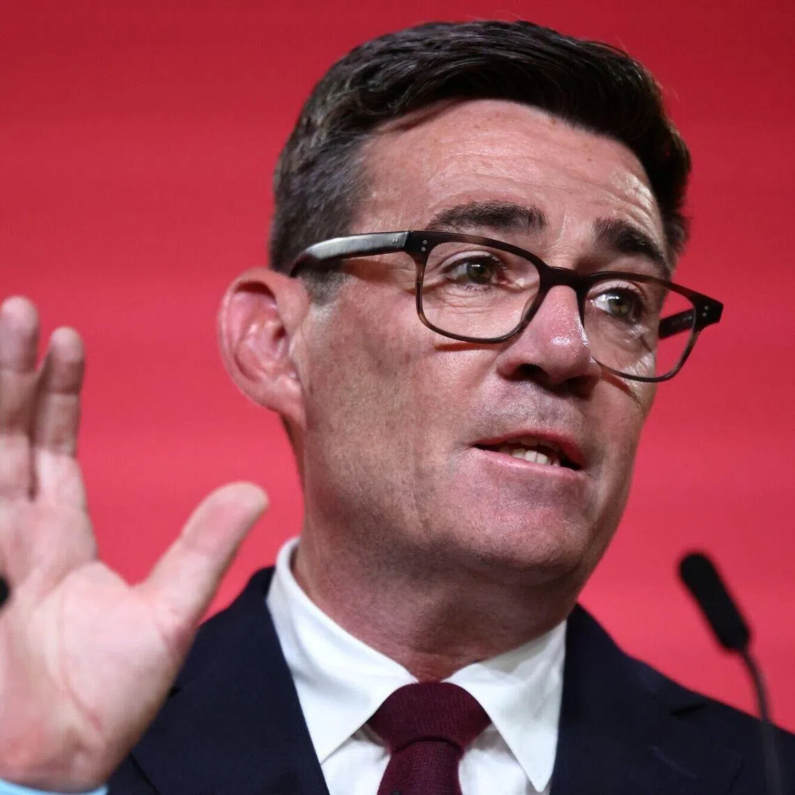 Andy Burnham, leader of the Labour Party, at a speech to party members in central London on July 17.