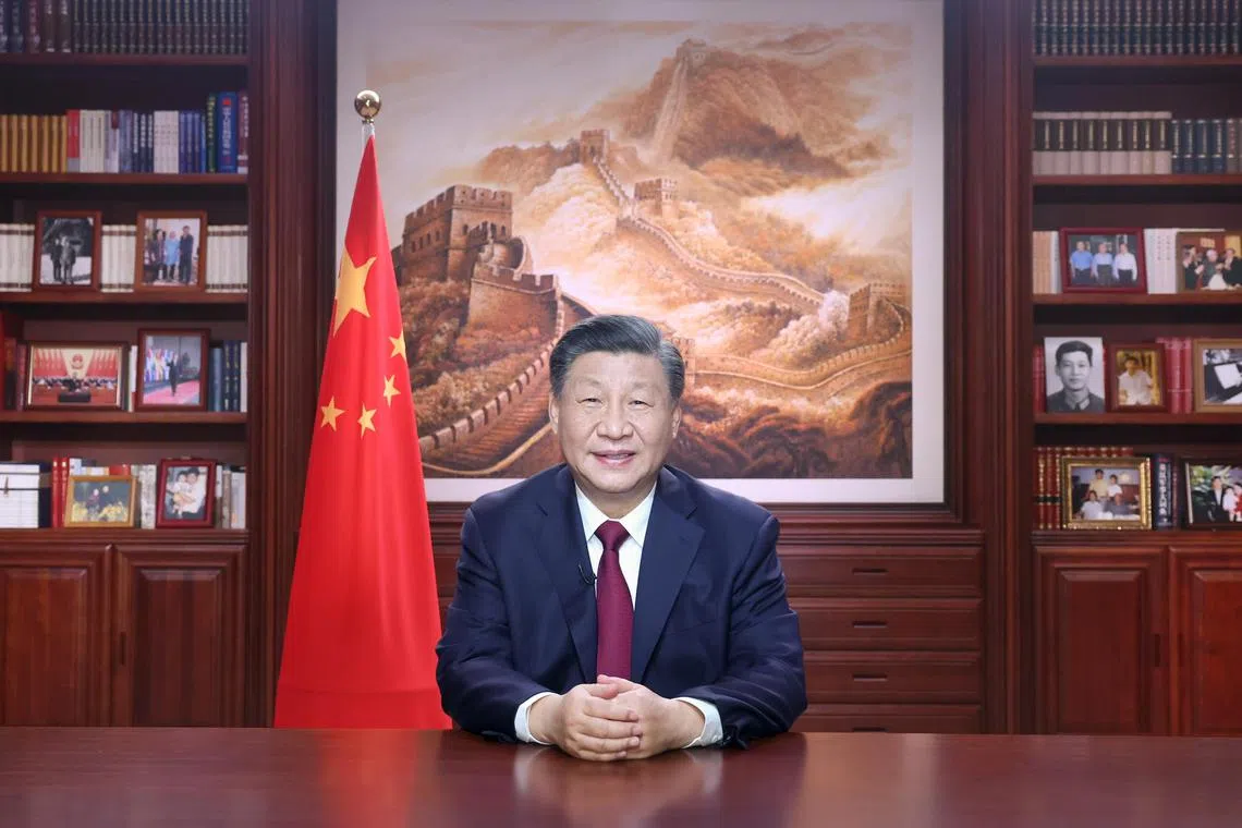 Chinese President Xi Jinping delivers a New Year address to ring in 2023.