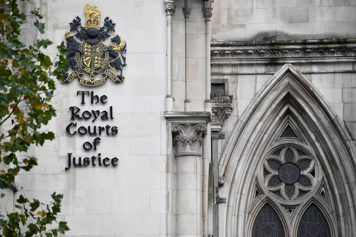 FILE PHOTO: A general view of the Royal Courts of Justice, more commonly known as the High Court, in London, Britain November 2, 2020. REUTERS/Toby Melville/File Photo