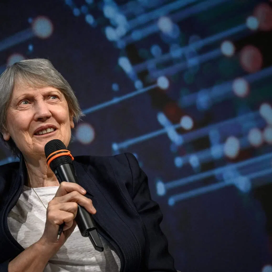 Ms Helen Clark, co-chair of the Independent Panel for Pandemic Preparedness and Response, speaks during a session on the sidelines of the World Health Assembly in Geneva on May 19.