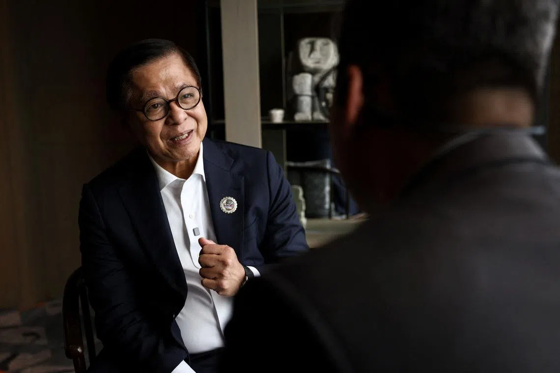 Thailand Foreign Minister Sihasak Phuangketkeow is interviewed by Reuters during the Association of Southeast Asian Nations (ASEAN) Foreign Ministers' Retreat (AMM) in Cebu, Philippines, January 29, 2026. REUTERS/Eloisa Lopez/File Photo