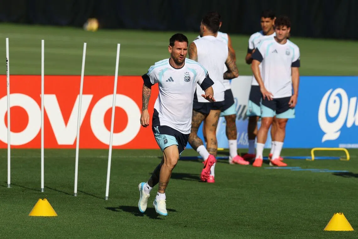 Argentina captain and superstar Lionel Messi during a training session ahead of their World Cup clash against Algeria.