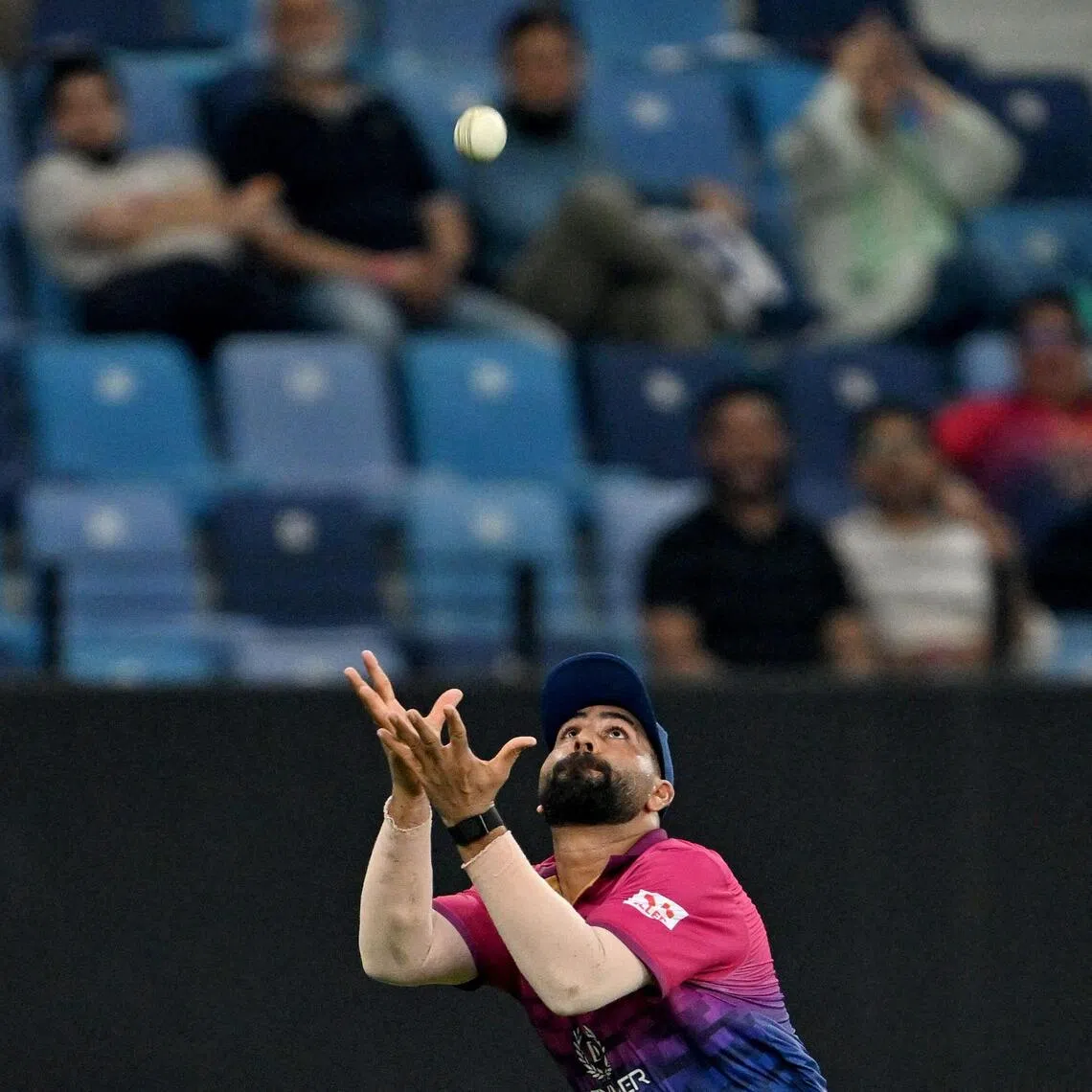 UAE's captain Muhammad Waseem takes a catch to dismiss Pakistan's Mohammad Nawaz in the Asia Cup T20 cricket match at the Dubai International Stadium on Sept 17, 2025.