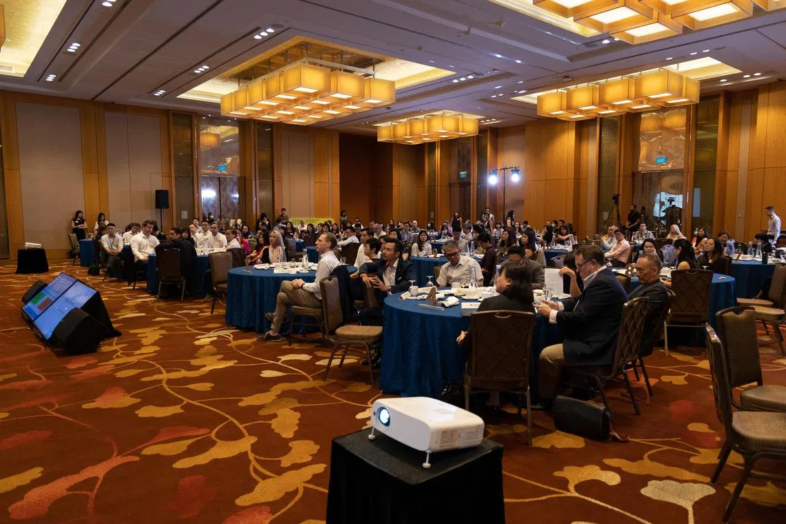 Launch of the Mice (meetings, incentives, conventions and exhibitions) Sustainability Roadmap by Singapore Tourism Board and Singapore Association of Convention & Exhibition Organisers & Suppliers (SACEOS) at the Sands Expo & Convention Centre. Photo: Lianhe Zaobao