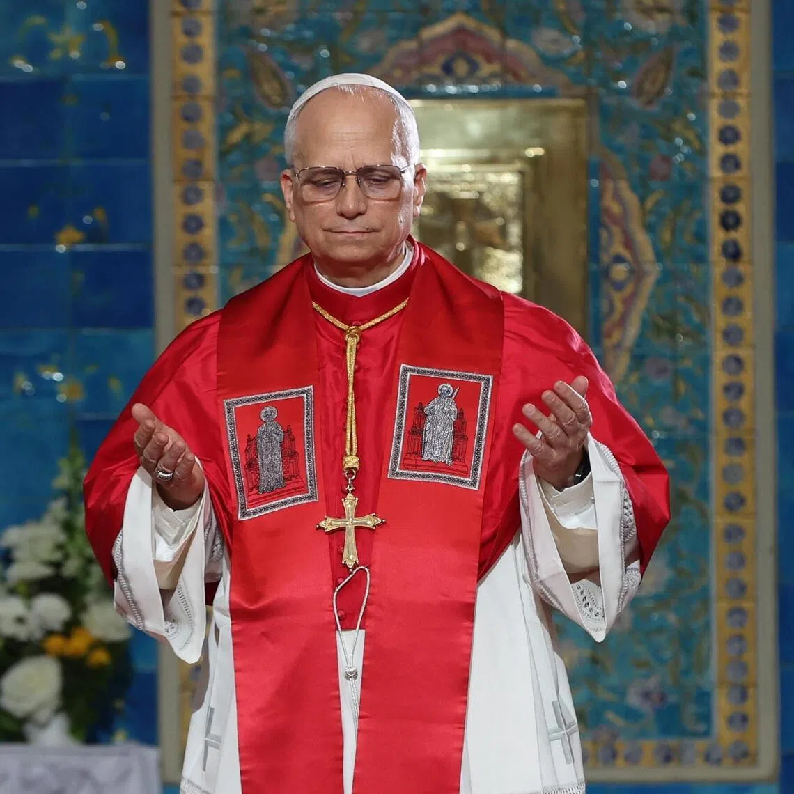 Pope Leo XIV during his meeting with the Algerian community in the Basilica of Our Lady of Africa in Algiers, Algeria, on April 13. On the second day of his visit, he will stop at the ruins of Hippo, where Augustine was bishop.