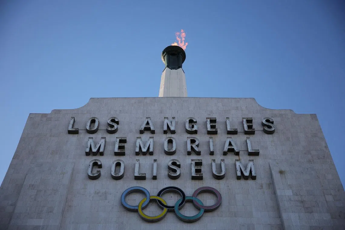 FILE PHOTO: Olympics - LA28 officials speak to the media - LA Memorial Coliseum, Los Angeles, California, U.S. - January 13, 2026 General view of Los Angeles Memorial Coliseum REUTERS/Daniel Cole/File Photo