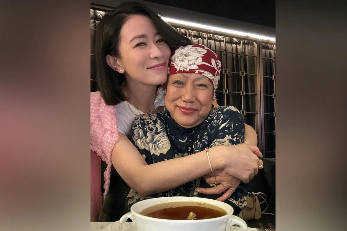 Hong Kong actress Charmaine Sheh and her mother.