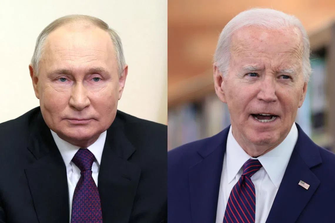 Russian President Vladimir Putin (left) was called a “crazy SOB” by US President Joe Biden as part of a sentence about threats to the world.