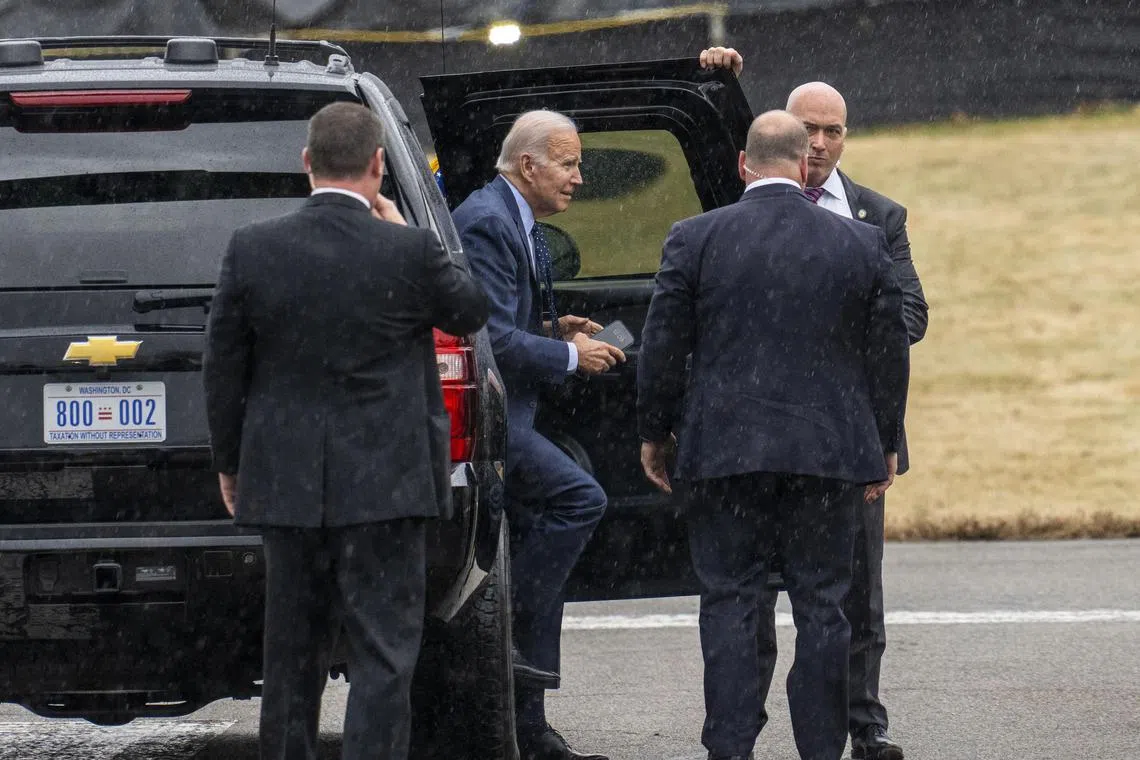 Mr Biden departs after a three-hour session with doctors, his second extensive exam since taking office in January 2021.
