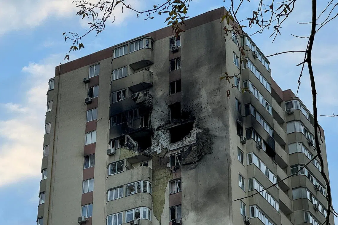 In Kyiv, a drone struck a high-rise apartment building on Oct 25, killing a teenage girl.