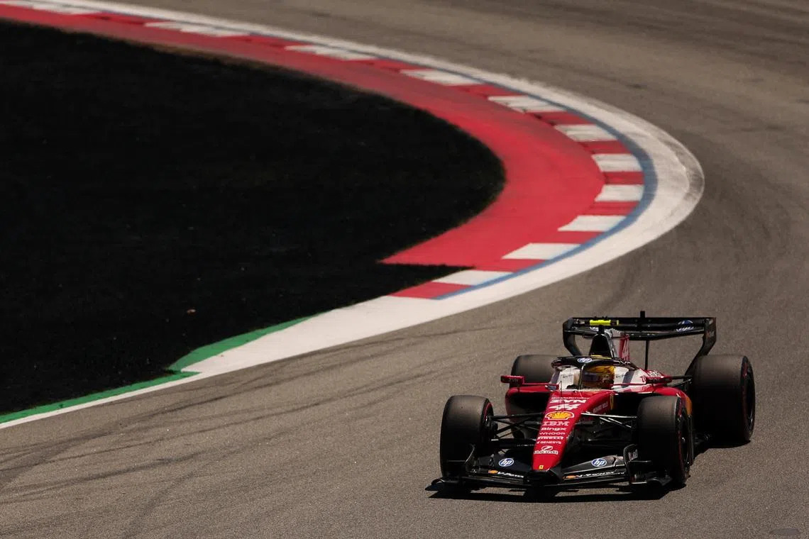 Formula One F1 - Barcelona-Catalunya Grand Prix - Circuit de Barcelona-Catalunya, Barcelona, Spain - June 13, 2026 Ferrari's Lewis Hamilton during practice REUTERS/Bruna Casas