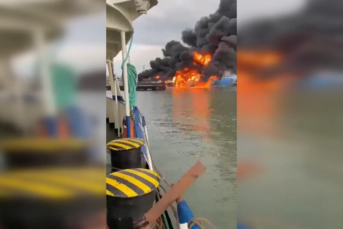 A ferry carrying 30 fuel tanks sustained significant damage that ultimately led to its sinking.