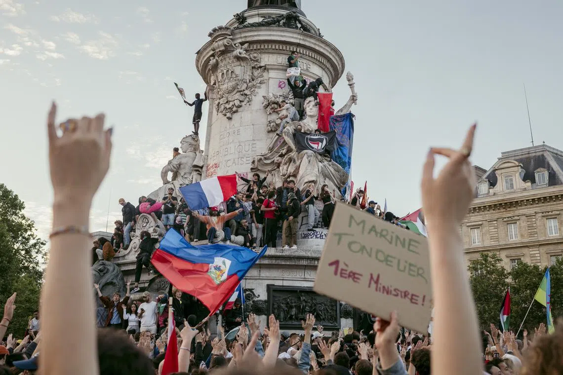 Many in France were joyously relieved by the outcome, and cheering crowds gathered in Paris to celebrate Marine Le Pen’s defeat,