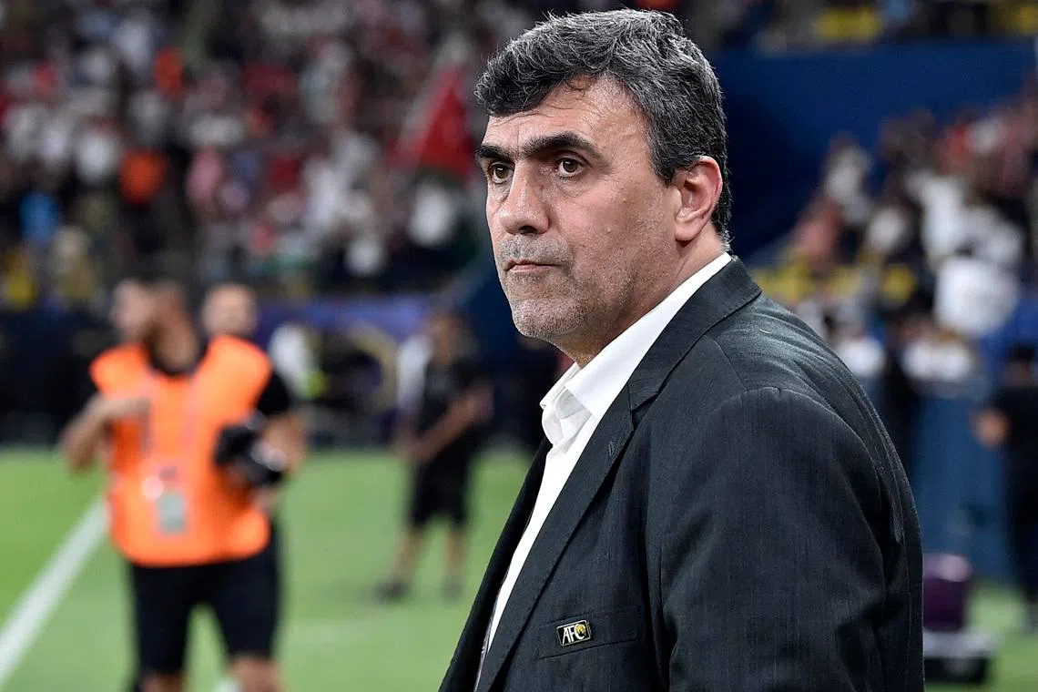 FILE PHOTO: Soccer Football - World Cup - AFC Asian Qualifiers - Group G - Saudi Arabia v Jordan - Al-Awwal Stadium, Riyadh, Saudi Arabia - June 11, 2024 Jordan coach Hussein Ammouta before the match REUTERS/Stringer/File Photo