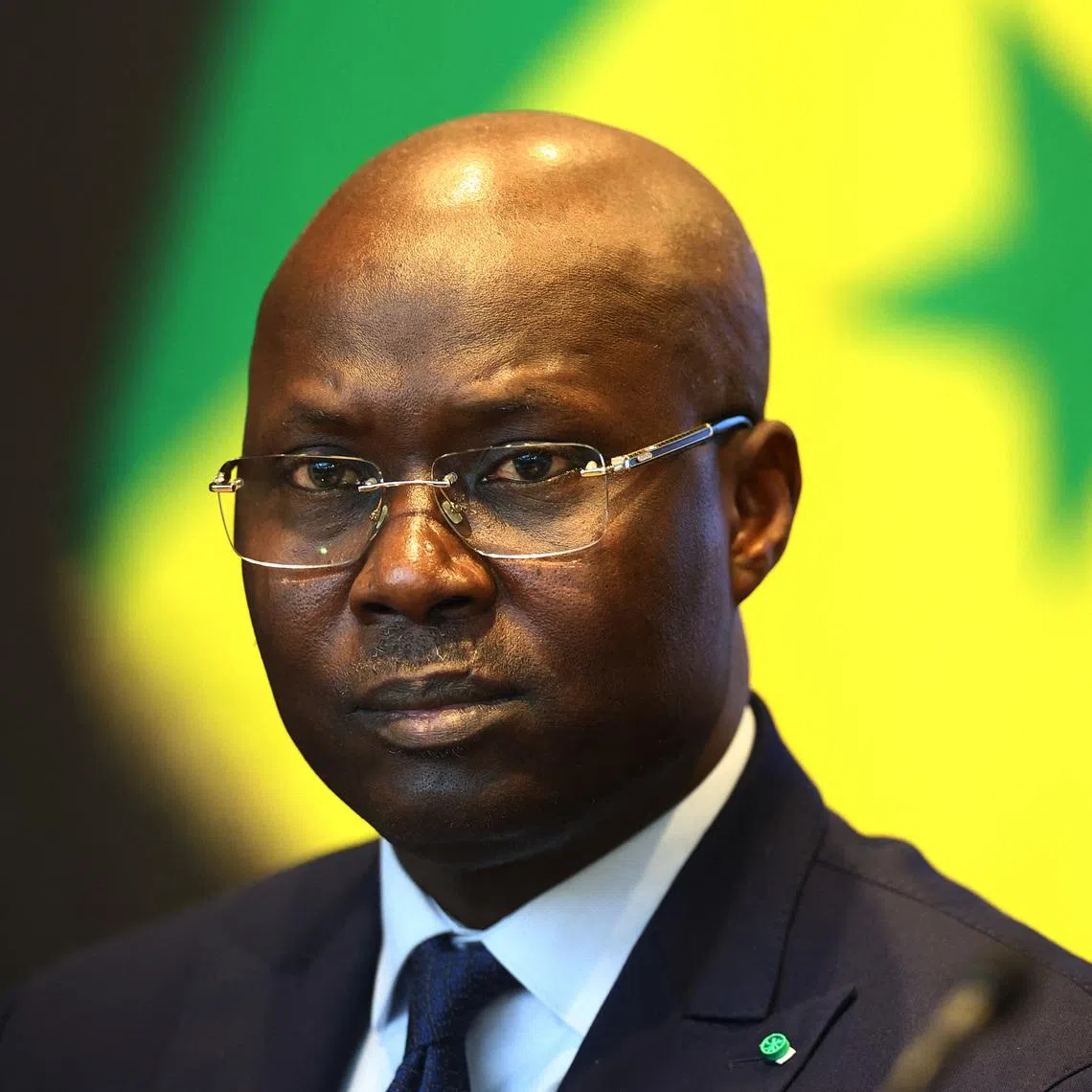 Soccer Football - Senegal lawyers give press conference on AFCON appeal case - The Court of Arbitration for Sport, Paris, France - March 26, 2026 Abdoulaye Fall, president of Senegalese football federation during the press conference REUTERS/Abdul Saboor