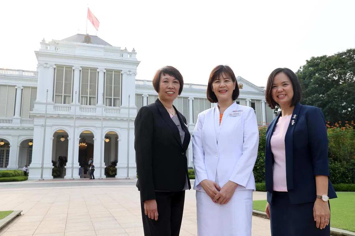 (From left) National Kidney Foundation deputy director of nursing Pauline Tan Chwee Khim, SNEC director of nursing Loh Huey Peng and TTSH chief nurse Hoi Shu Yin.