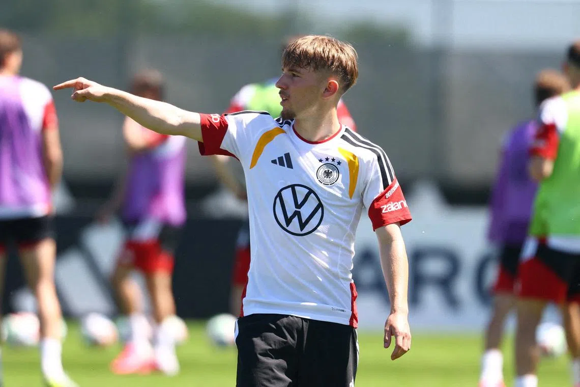 FILE PHOTO: Soccer Football - FIFA World Cup 2026 - Germany Training - Adidas campus, Herzogenaurach, Germany - May 28, 2026 Germany's Lennart Karl during training REUTERS/Kai Pfaffenbach/File Photo