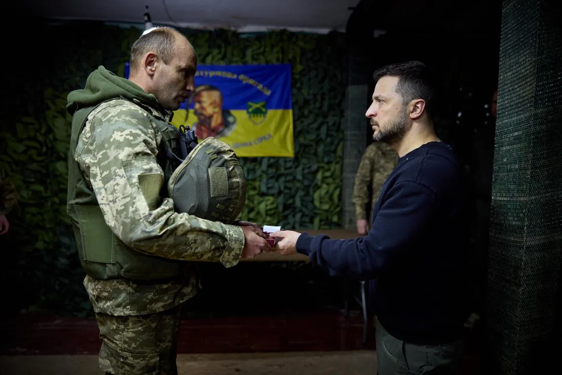 During his visit to Ukraine's Kharkiv region, President Volodymyr Zelensky presented awards to soldiers of the 92nd Assault Brigade.