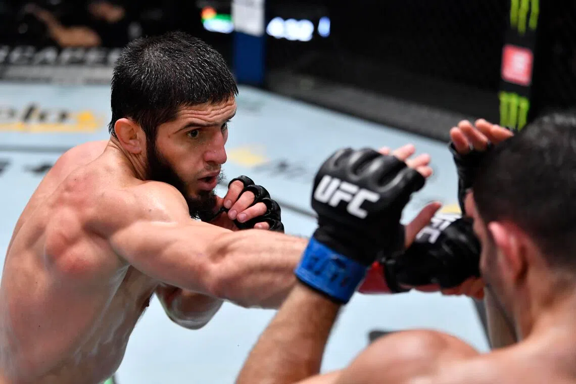 Newly minted champion Islam Makhachev (left) defends his crown against surging contender Ian Machado Garry in the main event of UFC 330 on Aug 15.