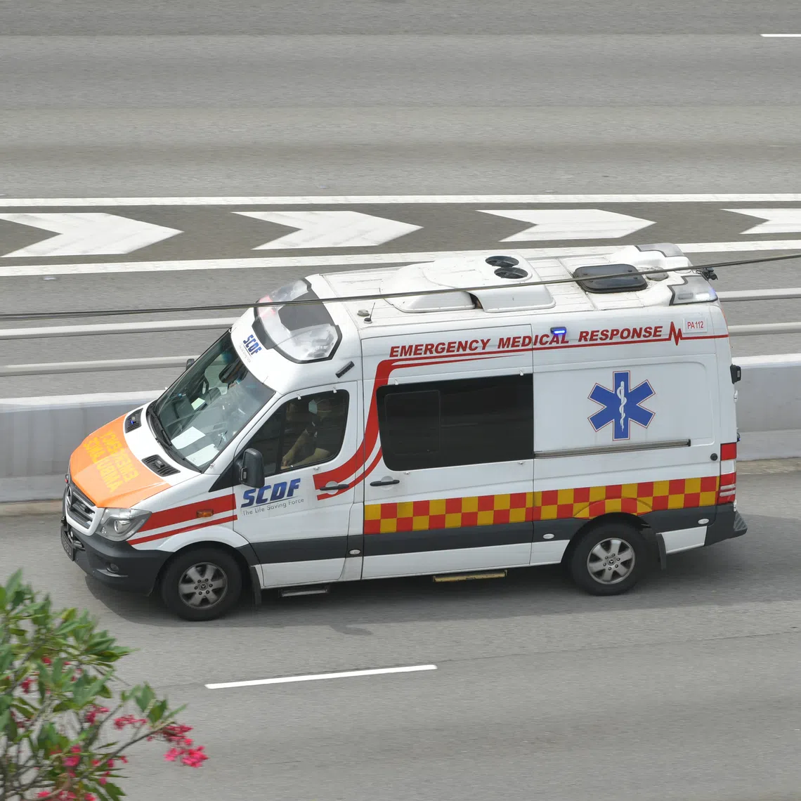 Generic photograph of an ambulance along the Pan-Island Expressway. 29 September 2022.