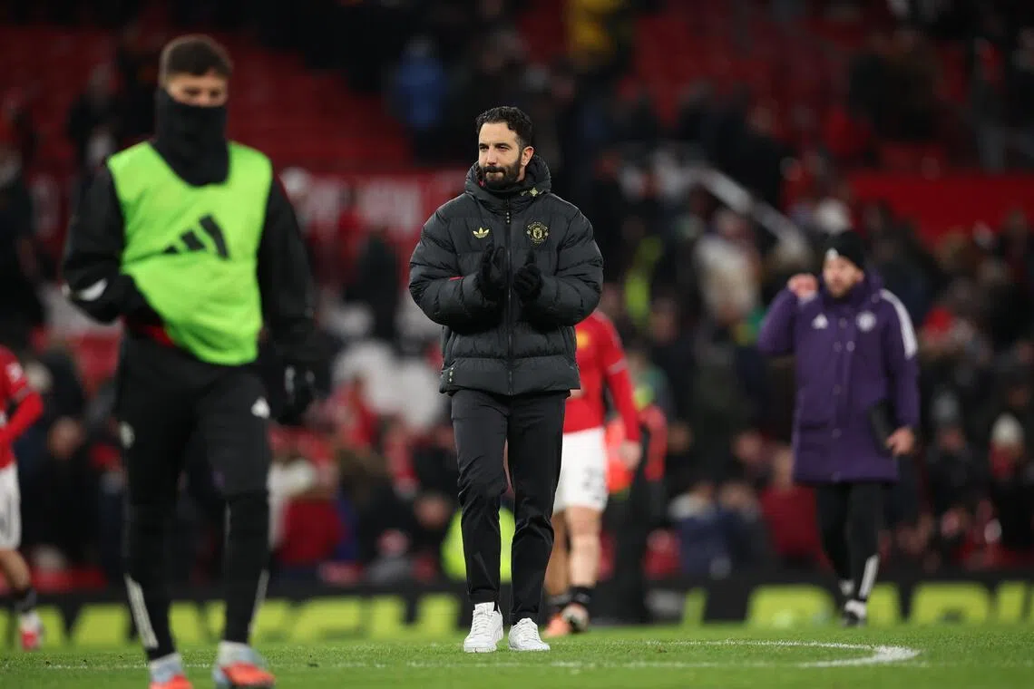 Manchester United manager Ruben Amorim looking dejected after the 1-1 draw with Premier League bottom side Wolverhampton Wanderers.