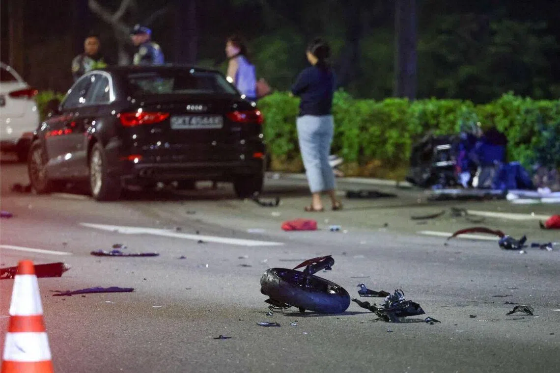 A 21-year-old male motorcyclist died in hospital after the accident, which involved three cars and a motorcycle, on the AYE on March 31.