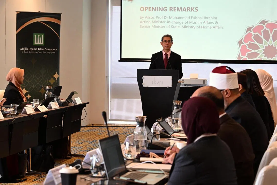 Assoc Prof Dr Faishal Ibrahim, Acting Minister-in-charge of Muslim Affairs and Senior Minister of State, Ministry of Home Affairs speaking at the inaugural Advisory Panel (AP) meeting of the Singapore College of Islamic Studies (SCIS) on 24 June 2025