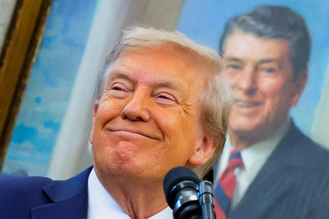 Mr Trump and Ronald Reagan share some fundamental beliefs, including lower taxes, smaller government, a strong military, and fewer regulations on businesses.