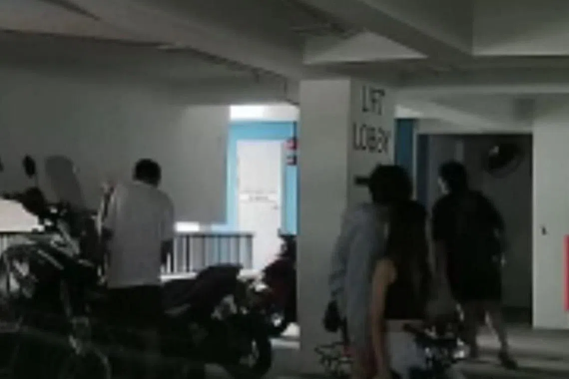 In the footage, two men could be seen poking around five motorcycles while another man and a woman look on.